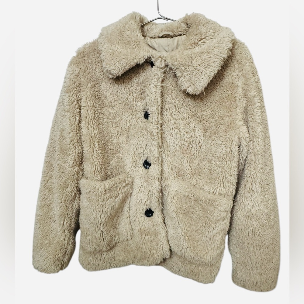 Cream Sanctuary LA Black Label Faux Fur Fleece Jacket Women’s L